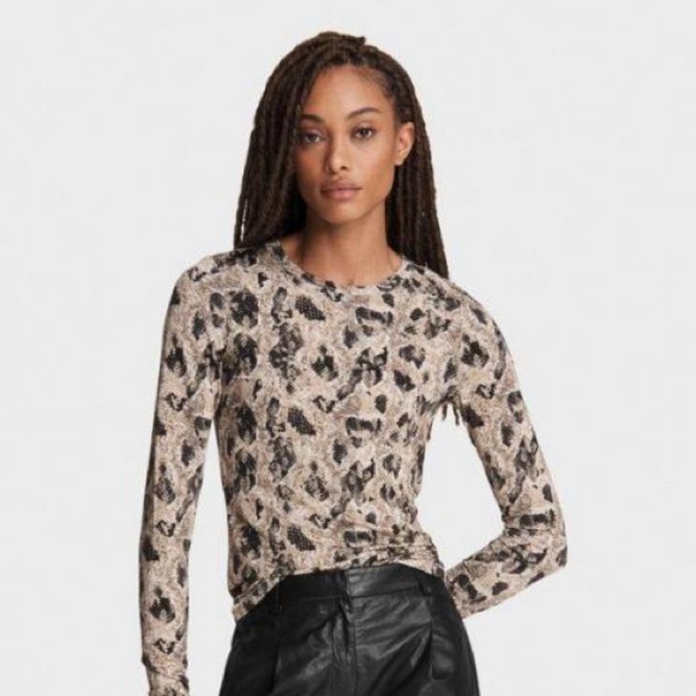 Rag & Bone Sabeen Leopard Print Top (22) - image 1